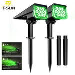 projecteur solaire réglable ip65 led vert moderne jardin extérieur nocturne deux ensembles