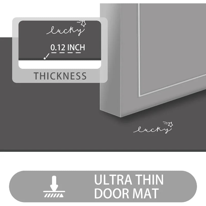 tapis d'entrée gris foncé sans motif moderne antidérapant lavable machine