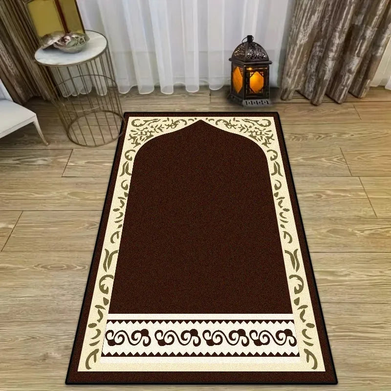 tapis geométrique traditionnel marron jaune bleu marine blanc 60x40cm 120x80cm