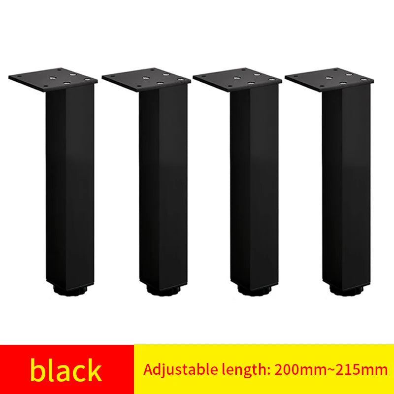 pieds meuble carrés aluminium noir armoire canapé table basse support moderne