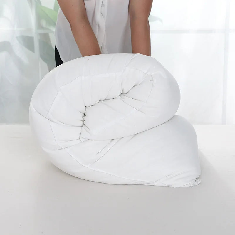 coussin corporel rectangulaire blanc texture douce polyester coton mémoire forme adulte décoration literie fixations
