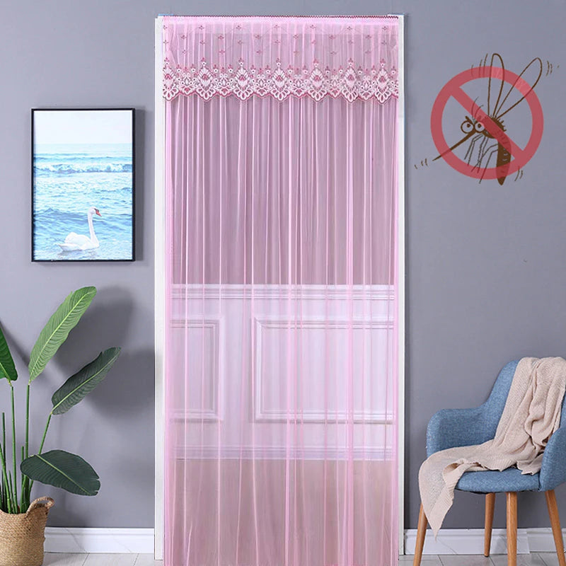 rideau moderne violet rose bleu clair brodé transparent chambre salon