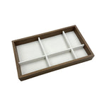 boîtes bijoux velours blanc bois marron clair moderne minimaliste rangement colliers bagues boucles d'oreilles