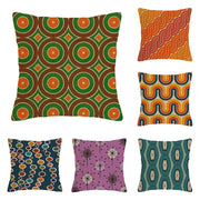 coussin decoratif carre geometrique couleur vintage retro pissenlit abstrait floral