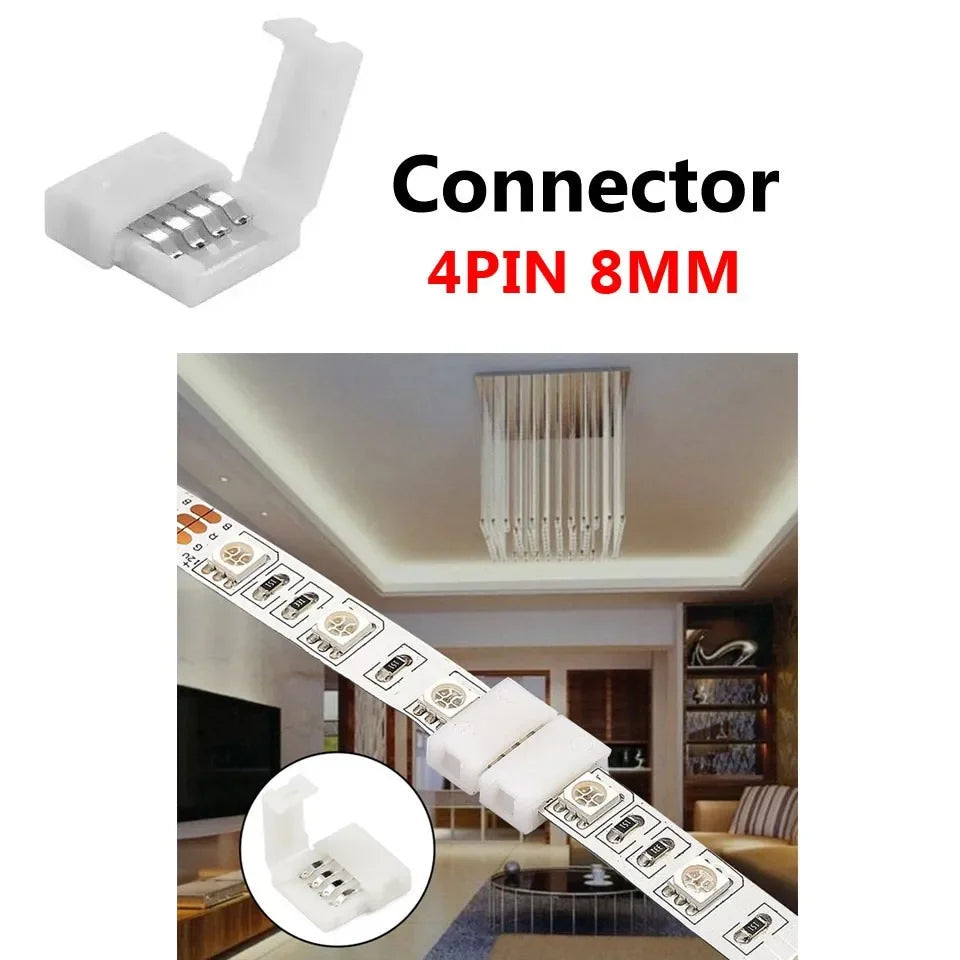 connecteurs led ruban 2pin 3pin 4pin 8mm 10mm adhésifs modernes blancs certifiés rohs cee