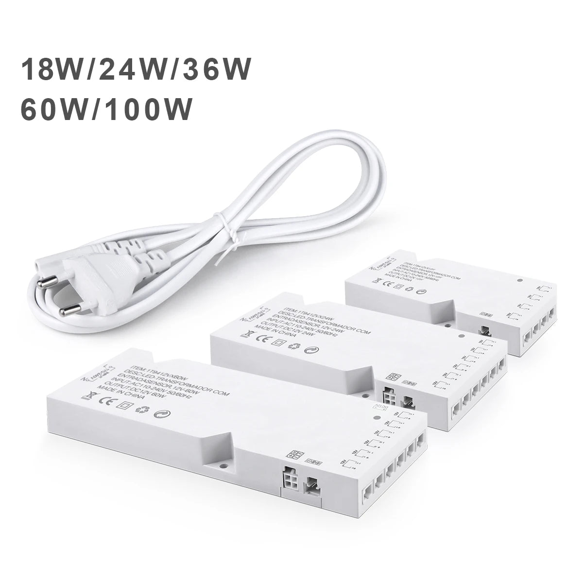 transformateur alimentation led 12v blanc moderne câble dupont indicateur 110v 250v 105mm 39mm