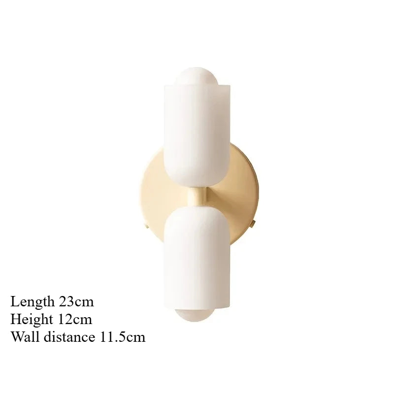 applique murale moderne deux têtes éclairage blanc vert olive rond minimaliste fixée mur 23cm
