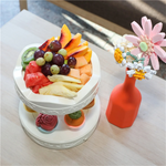 présentoir desserts classique blanc décorations florales cupcakes macarons tournant support gâteaux central individuels plateaux