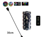 ruban led flexible magnétique noir multicolore 15leds 30leds ip20 ip65 ws2812b adressee