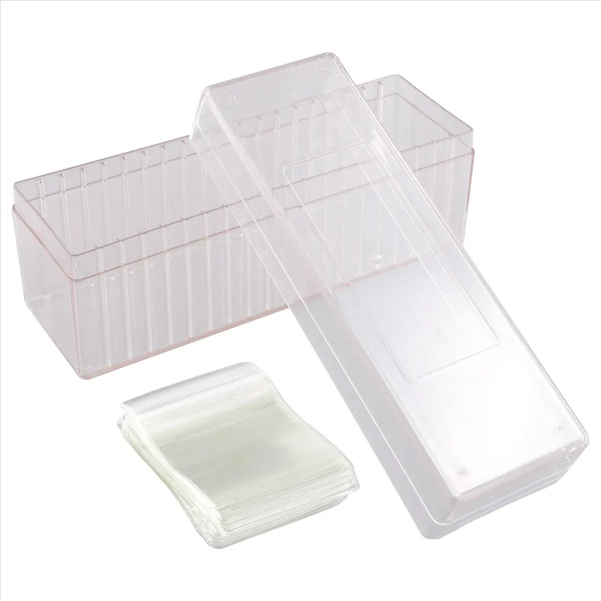 boîte bijoux transparente réutilisable pochettes plastique organisateur ridges verticales moderne