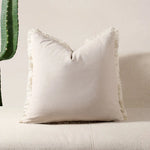 housse coussin boho décoration vert olive frange moderne 30x50cm 45x45cm 50x50cm polyester douce