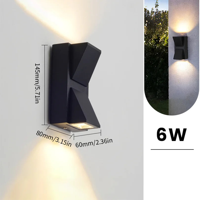 applique murale moderne led noir résistante intérieur extérieur 85265V ip65