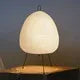 lampe table moderne blanc rayures noires tissu opaques tringles câble électrique 10w flux lumineux