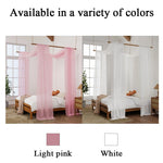 rideau lit transparent moderne rose clair adultes queen king size plié machine lavableextérieur chambre