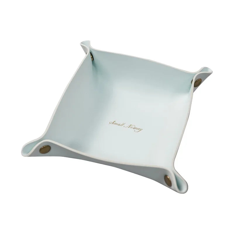 plateau rangement pliable simili cuir moderne rouge noir beige rose gris vert orange bleu