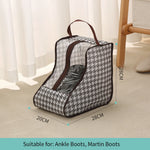 sac chaussures portable beige marron motif géométrique transparent poignées détachables moderne pratique