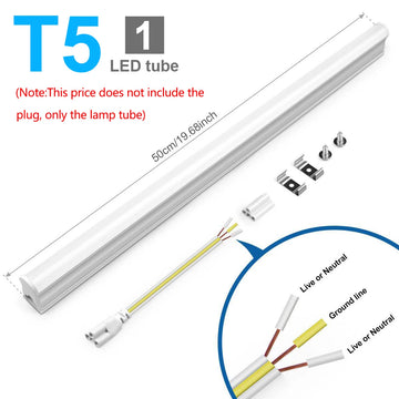 tube led blanc moderne 50cm lisse sans scintillement clips câbles éclairage intérieur