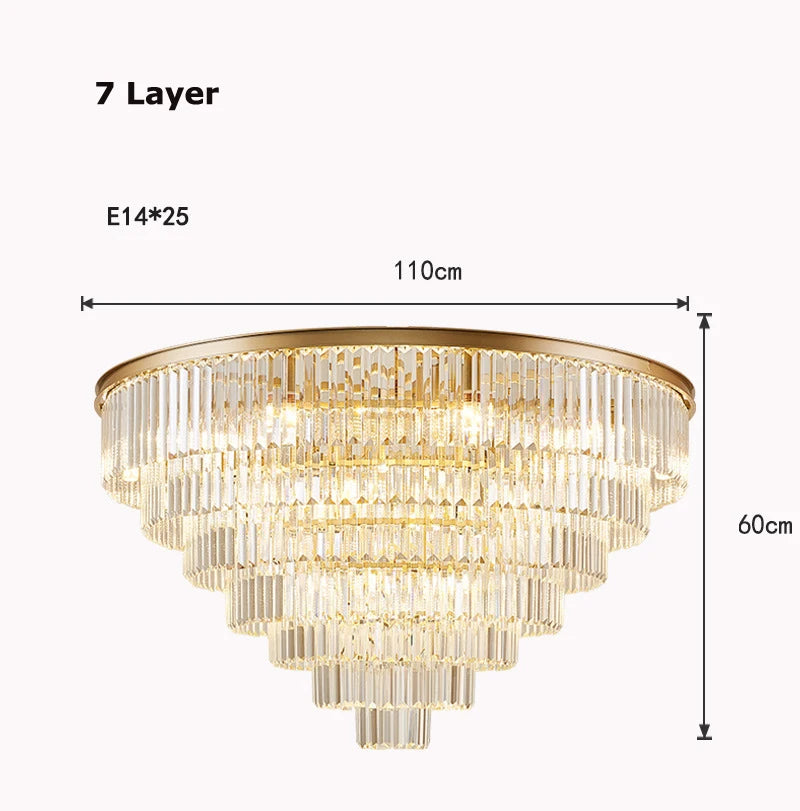 lustre moderne élégant doré transparent prismes géométriques câble led chambre salle mangerhôtel