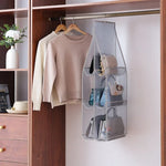 sacs rangement suspendus transparents blancs plaid marron beige anti poussière réutilisables moderne crochets