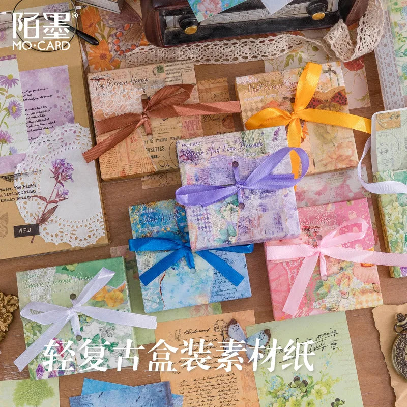 papier vintage scrapbooking 100 pièces motifs floraux fleurs papillons romantique auto collant bricolage