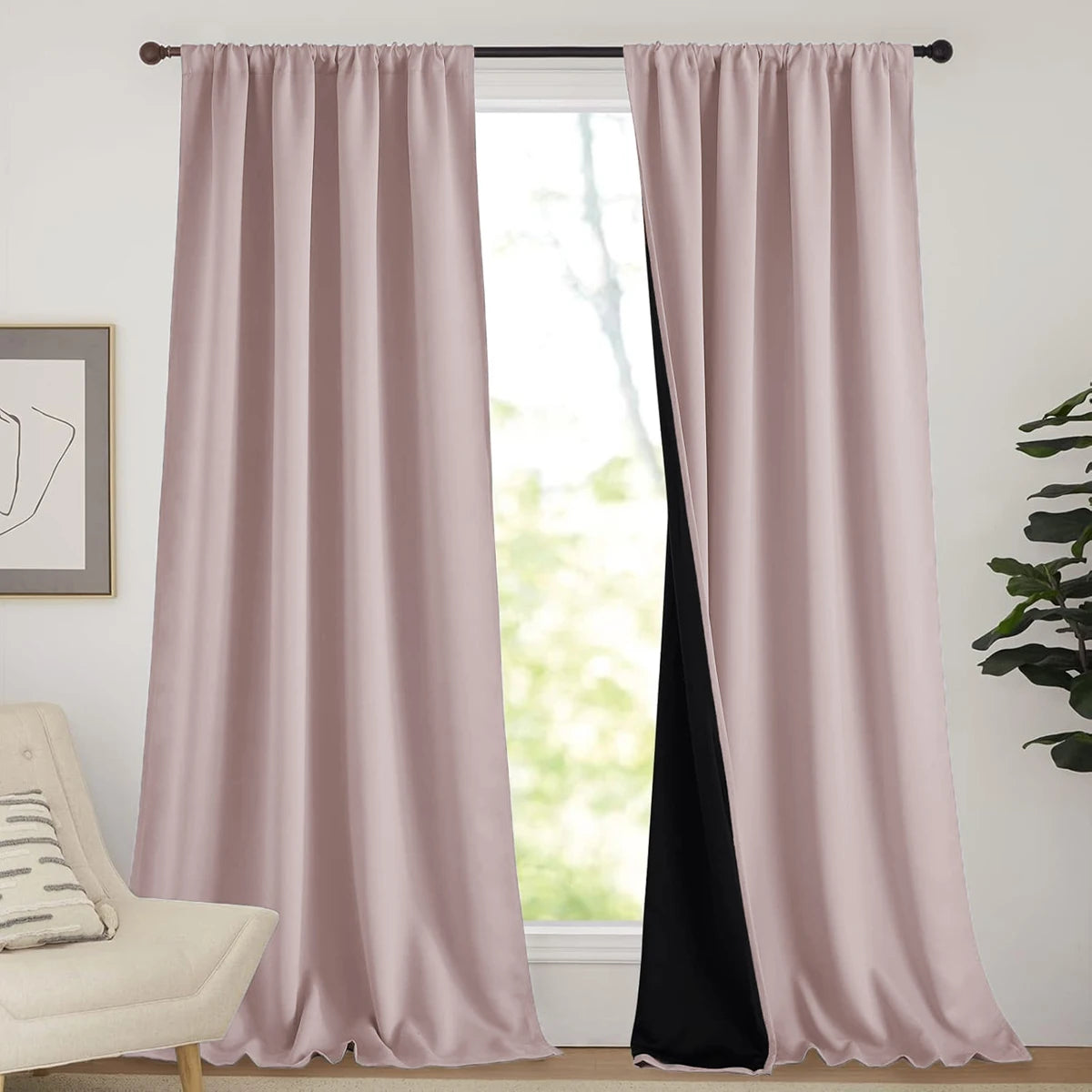 rideaux occultants moderne beige noir rose gris bleu uni opaques chambre