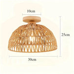 lampe suspendue tressée rotin naturel moderne 30cm 25cm sans ampoule lumière blanche chaude