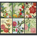 serviettes cuisine réutilisables imprimées fleurs oiseaux papillons vert blanc orange rouge bleu jaune pastorales