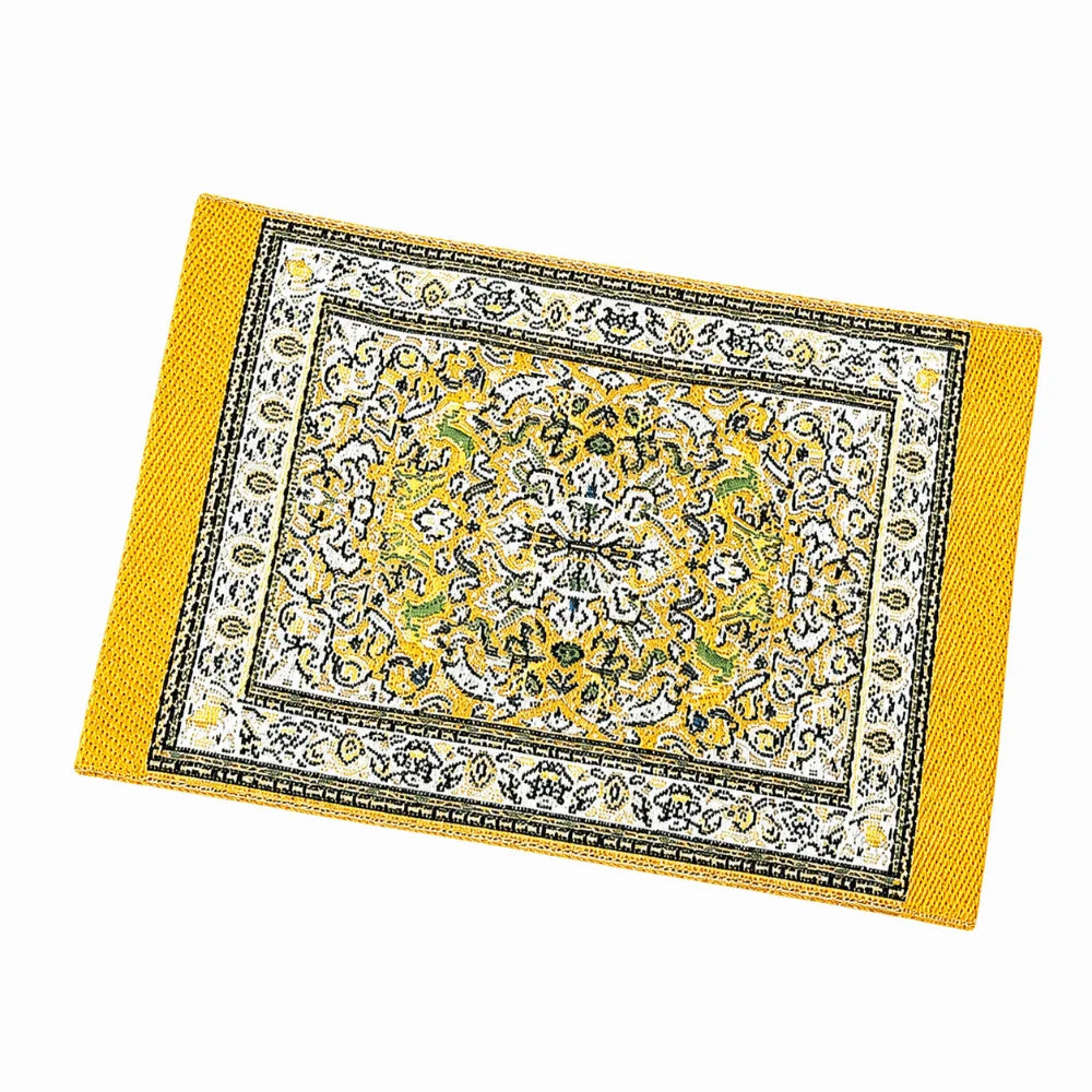 tapis miniature floral tissé classique couleurs vives franges accessoire poupée ornements géométriques 10.7cm 7cm