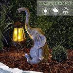 statue éléphant gris texture granulée réaliste lampe solaire led crochetextérieur jardin terrace decoration