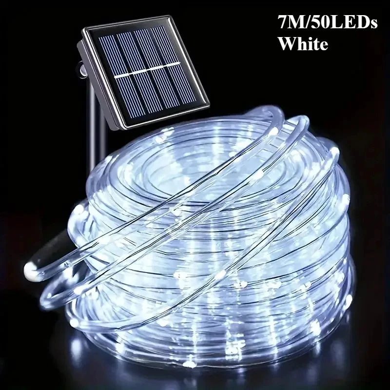 guirlande lumineuse solaire led multicolore moderne 7m 50leds 12m 100ledsextérieur festive decoration noel