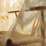 rideau moderne transparent rayures diagonales beige clair fenêtre française anneaux polyester