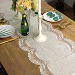 chinois table beige broderie ornements floraux classique élégant opacité 40x120cm 40x150cm 40x180cm 40x215cm 40x250cm