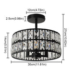 lustre moderne élégant transparent strass argenté noir doré éclairage intérieur salle manger couloir