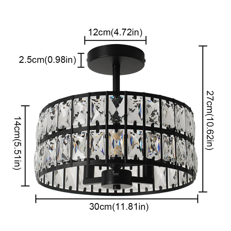 lustre moderne élégant transparent strass argenté noir doré éclairage intérieur salle manger couloir