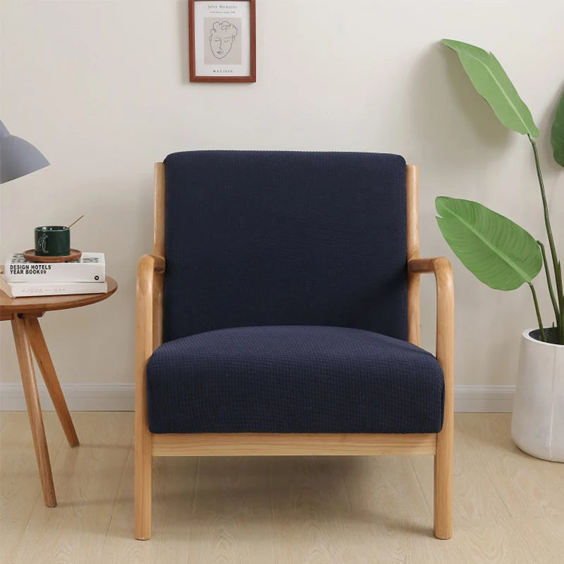 housse fauteuil moderne tissu carreaux beige rouge gris extensible polyester lavable echangetable