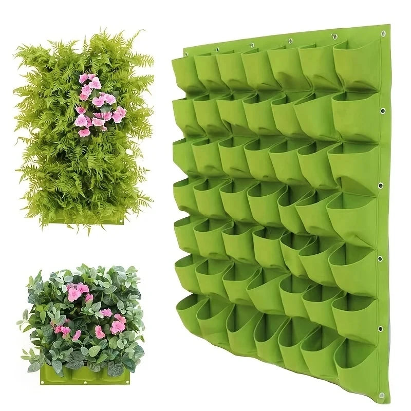 porte plantes mural vert texture feutre moderne fixations grilles plantes succulentes deco maison