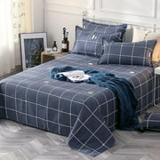 ensemble literie géométrique bleu gris orange moderne motifs floraux fruits taille queen king