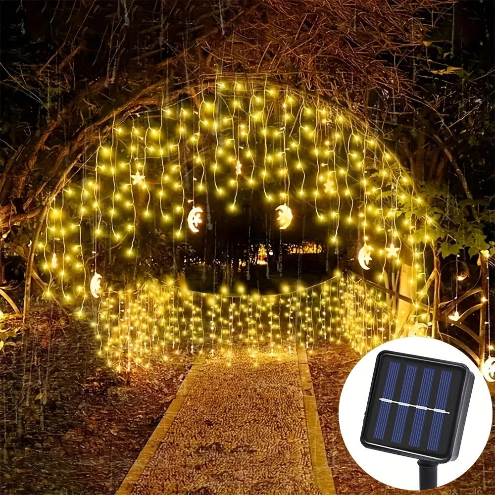 guirlande lumineuse led multicolore moderne clips solaire extérieure 162led 7m