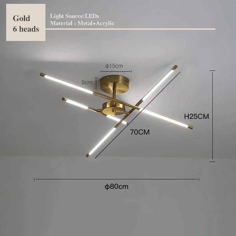 suspension lumineuse or blanc moderne sources lumineuses étoile lignes droites