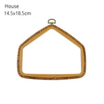 Cadre broderie bois marron texture naturelle classique boucle métallique hexagonal octogonal rectangle square