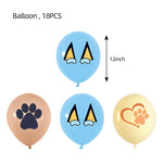 kit decoration anniversaire chien bleu assiettes gobelets serviettes guirlande support cupcake decor animaux