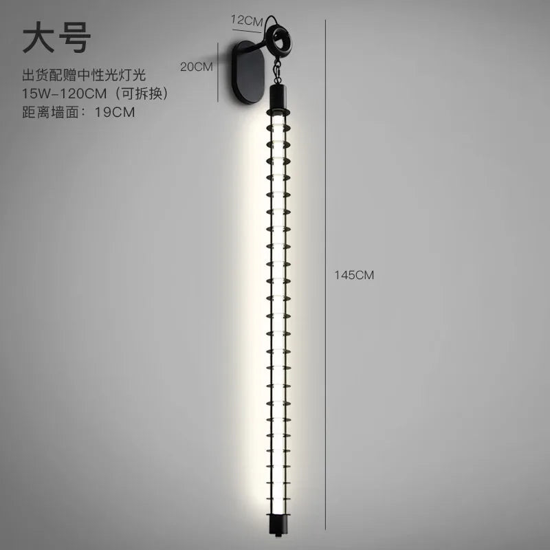 Luminaire mural LED moderne tube suspendu noir blanc chaud industriel moderne