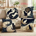 housses coussin imprimées boho chats papillons fleurs moderne 45x45cm respectueux environnement non toxique polyester