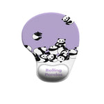 tapis souris ergonomique violet gris beige dessins chats pandas adhésif mignon cartoon