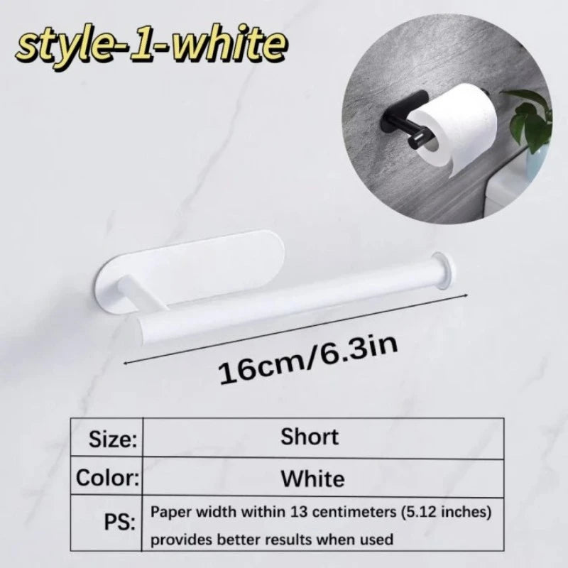 porte serviettes papier noir adhésif moderne salle bains papier toilette cuisine rouleau support étanche