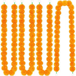 guirlande florale traditionnelle festive 150cm orange pompons intérieur mariage chandelles crâne verre