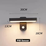 applique murale led moderne noire 30w 24w 18w 12w clips tactileextérieurhydrofugue
