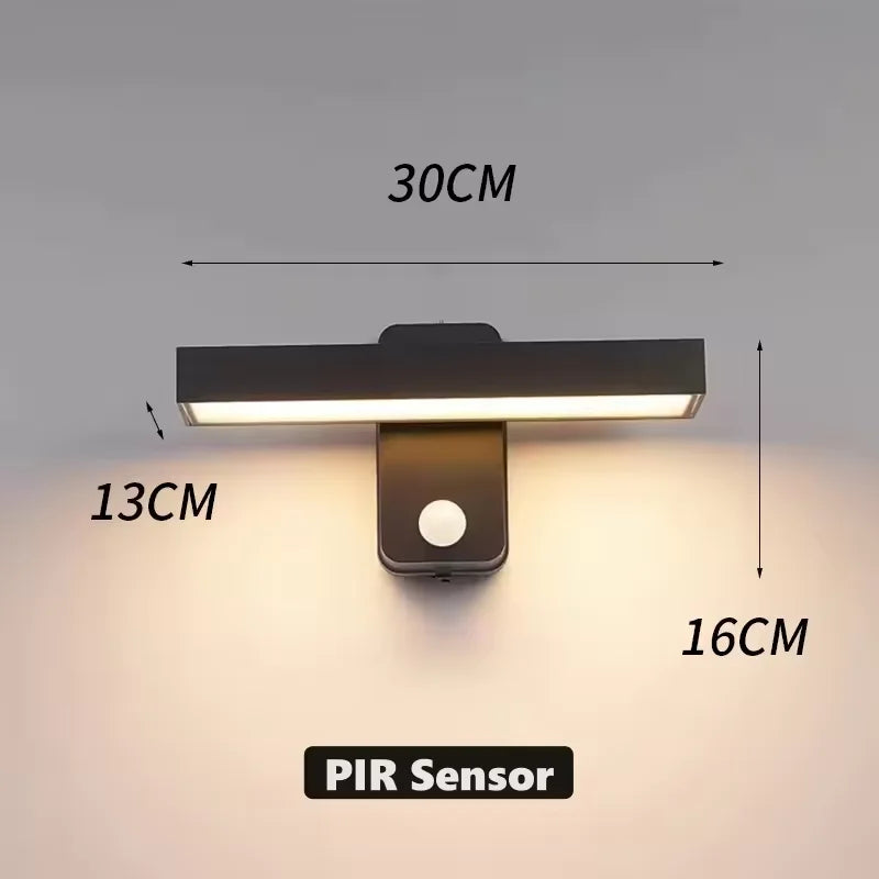 applique murale led moderne noire 30w 24w 18w 12w clips tactileextérieurhydrofugue