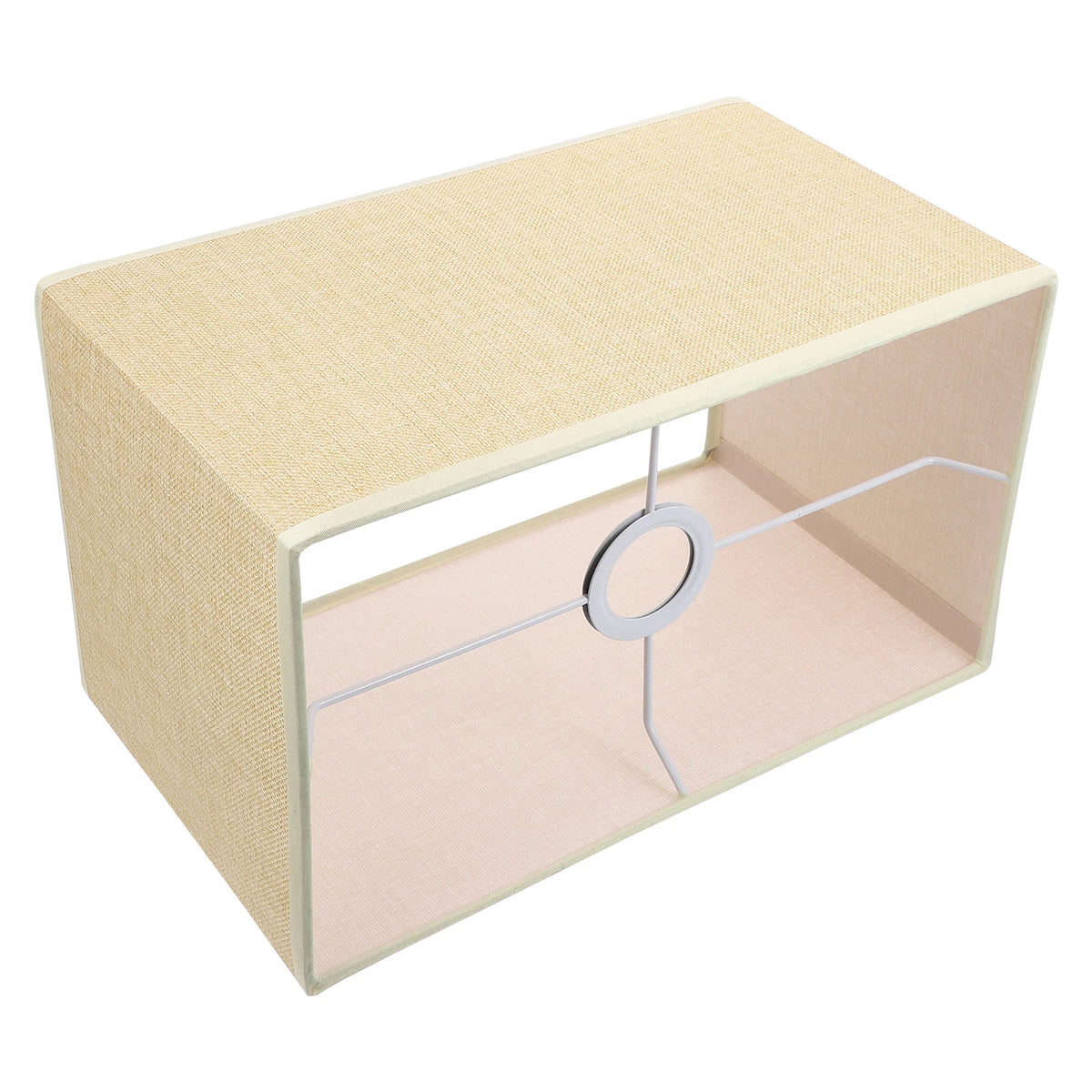 abat jour rectangulaire moderne tissu lin beige clair rose pâle opacité tringle