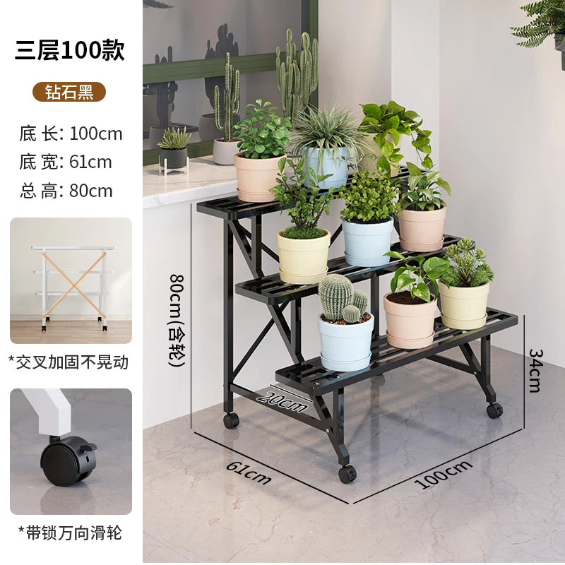 étagère roulettes moderne blanche support plantes pots multifonctionnelle intérieure extérieure 180cm large